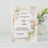 ボーホー フラワー アーチ ウェディング 招待状 (スタンド正面)