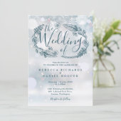 ボーホー フラワー ウィンター スノーフレーク ウェディング 招待状 (スタンド正面)