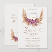 ボーホー フラワー ウェザー ティーパーティー ブライダルシャワー 招待状 (正面/裏面)