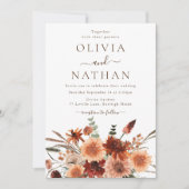 ボーホー フラワー ウェディング 招待状 (正面)
