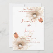 ボーホー フラワー ウェディング 招待状 保存日付 (正面)