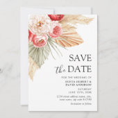 ボーホー フラワー エレガント 秋 夏 ウェディング 招待状 (正面)