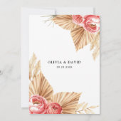 ボーホー フラワー エレガント 秋 夏 ウェディング 招待状 (裏面)