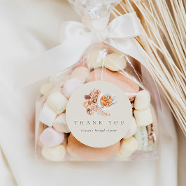 ボーホー フラワー カフェ ブライダル シャワー 感謝 ラウンドシール