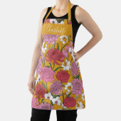 ボーホー フラワー ガーデン イエロー オーダーメイド ネーム エプロン (インサイチュ)