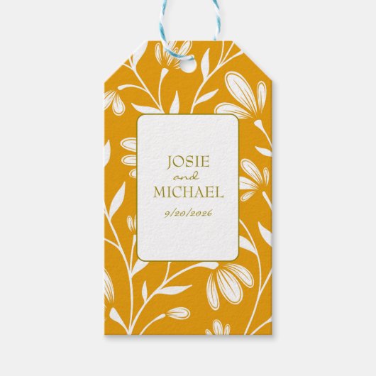 ボーホー フラワー ギフト タグ (正面)