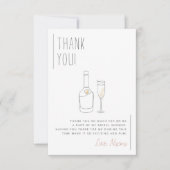 ボーホー フラワー グリーン＆ピンク ウェディングシャワー お礼カード サンキューカード (正面)