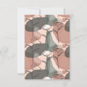 ボーホー フラワー グリーン＆ピンク ウェディングシャワー お礼カード サンキューカード (裏面)