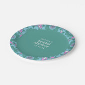 ボーホー フラワー グルービー グリーン ブライダル シャワー カスタム ペーパープレート (アングル)