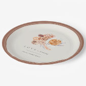 ボーホー フラワー コーヒー「愛が育まれている」 ブライダルシャワー ペーパープレート (アングル)