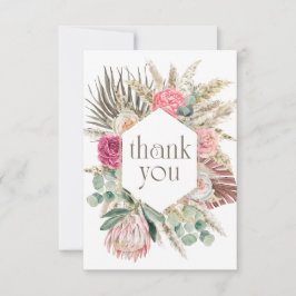 ボーホー フラワー シャワー サンクス カード