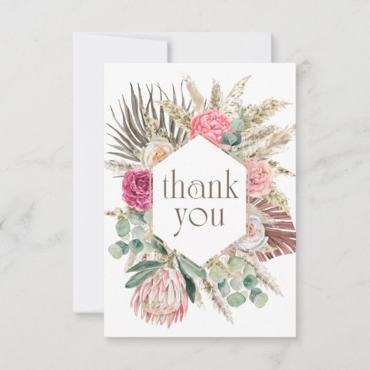 ボーホー フラワー シャワー サンクス カード (正面)