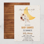 ボーホー フラワー シャワー ワイルドな月のお子さんでいて 招待状 (正面/裏面)