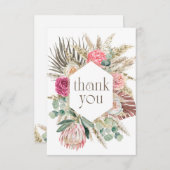 ボーホー フラワー シャワー 感謝カード (正面/裏面)