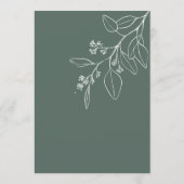 ボーホー フラワー セージグリーン ウェディング シーティングチャート カード (裏面)