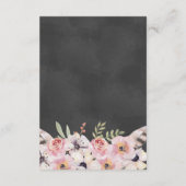 ボーホー フラワー チョークボード ウェディング ディテール カード (裏面)