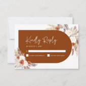 ボーホー フラワー テラコッタ アーチ ブライダル シャワー 出欠カード (正面)