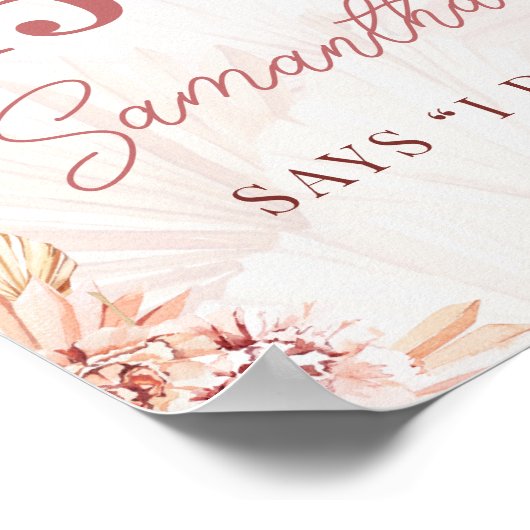 ボーホー フラワー デイズ アンティル アイ ドゥ ウェディング ブライダル シャワー ポスター (角)