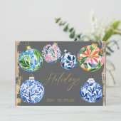 ボーホー フラワー ハッピー ホリデーズ フラット ホリデー カード (スタンド正面)