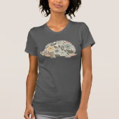 ボーホー フラワー ハリネズミ Tシャツ (正面)
