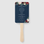 ボーホー フラワー バーガンディー 結婚式 プログラム ファン 手作り (裏面)