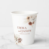 ボーホー フラワー パンパス グラス ウェディング ペーパー カップ 紙コップ (正面)