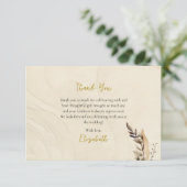 ボーホー フラワー パンパス グラス 正教 ブライダル シャワー サンキューカード (スタンド正面)