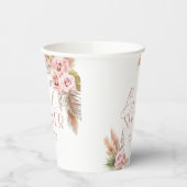 ボーホー フラワー パンパス ローズゴールド 紙コップ (左)