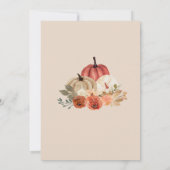 ボーホー フラワー パンプキン 感謝祭 ディナー 招待状 (裏面)