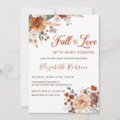 ボーホー フラワー フォール イン ラブ ベビー シャワー 招待状 (正面)