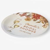 ボーホー フラワー ブライダル シャワー ペーパープレート (アングル)