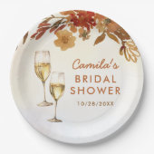 ボーホー フラワー ブライダル シャワー ペーパープレート (正面)