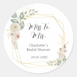 ボーホー フラワー ブライダル シャワー ラウンドシール