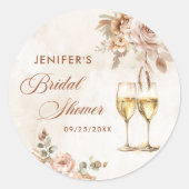 ボーホー フラワー ブライダル シャワー ラウンドシール (正面)