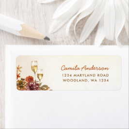 ボーホー フラワー ブライダル シャワー ラベル