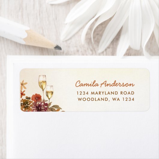 ボーホー フラワー ブライダル シャワー ラベル (インサイチュ)