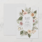 ボーホー フラワー ブライダル シャワー 招待状 (正面/裏面)