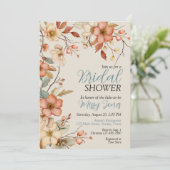 ボーホー フラワー ブライダル シャワー 招待状 (スタンド正面)