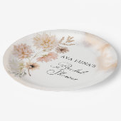 ボーホー フラワー ブライダル シャワー 紙皿 (アングル)