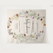 ボーホー フラワー ベビーシャワー タペストリー (正面(横))