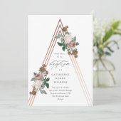 ボーホー フラワー モダン リリギアス 洗礼 & 命名式 招待状 (スタンド正面)