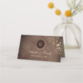 ボーホー フラワー ラスティック ウッド ウェディング プレイス カード (裏面)
