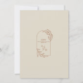 ボーホー フラワー ラスティック モノグラム イスラム教 ウェディング 招待状 (裏面)