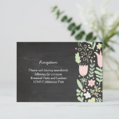 ボーホー フラワー リース ラスティック チョークボード ウェディング エンクロージャーカード (スタンド正面)