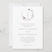 ボーホー フラワー リース ワイルドフラワー ウェディング 招待状 (正面)