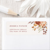 ボーホー フラワー ローズ ボヘミアンの返送先住所 ラベル (インサイチュ)