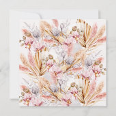 ボーホー フラワー 大人 誕生日 招待状 (裏面)