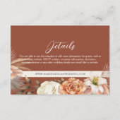 ボーホー フラワー 秋のウェディング エンクロージャーカード (正面)