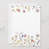 ボーホー フレッシュ ワイルドフラワーズ ベイビー シャワー 招待状 (裏面)