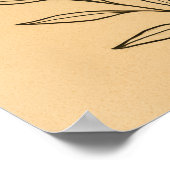 ボーホー フローラル ウォール アート - ニュートラル ボタニカル アート ポスター (角)